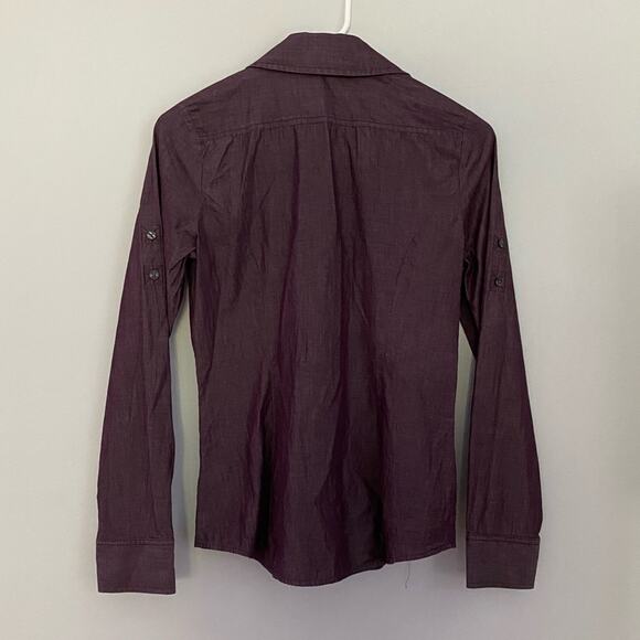 Express Berry Purple Chambray Button Down Shirt - Picture 3 of 6